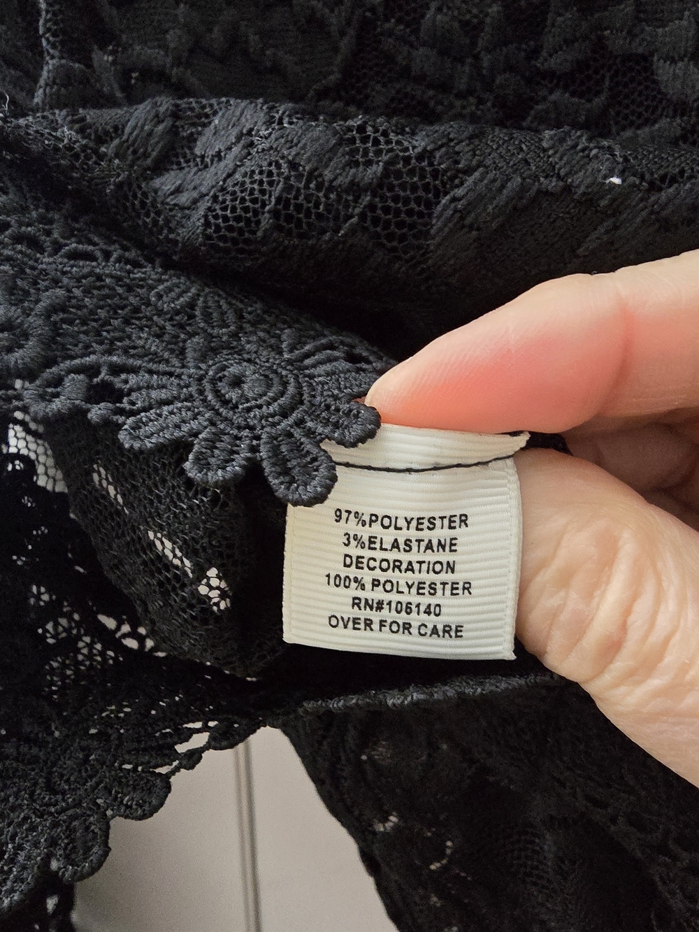 NWOT: Ultra Pink: Black Lace Long-Sleeve Blouse - Elegant Sheer Top - Picture 10 of 11